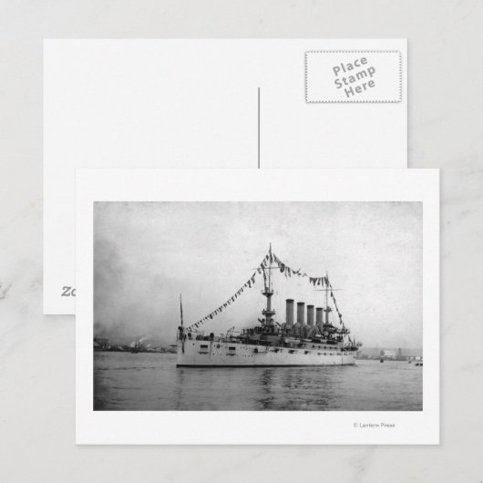 Cruiser Washington, verankerd in Seattle Harbour Briefkaart (Voorkant / Achterkant)