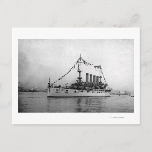 Cruiser Washington, verankerd in Seattle Harbour Briefkaart (Voorkant)