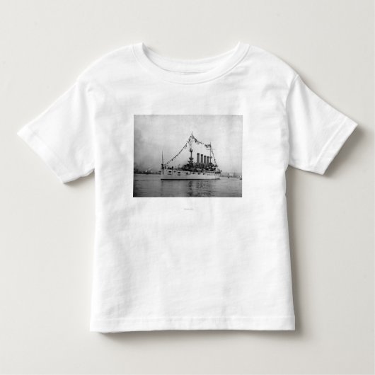 Cruiser Washington, verankerd in Seattle Harbour Kinder Shirts (Voorkant)