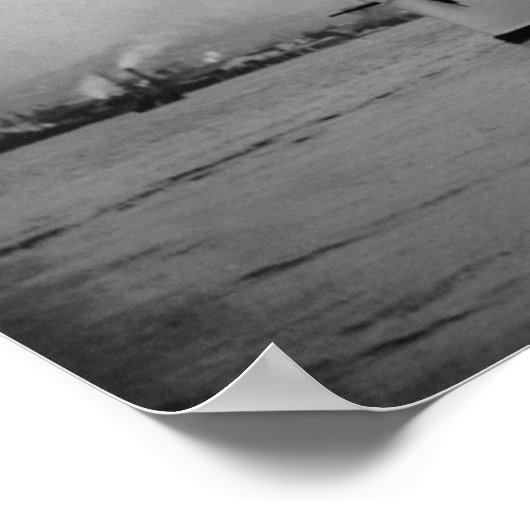 Cruiser Washington, verankerd in Seattle Harbour Poster (Hoek)