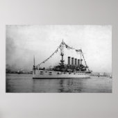 Cruiser Washington, verankerd in Seattle Harbour Poster (Voorkant)