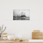 Cruiser Washington, verankerd in Seattle Harbour Poster (Keuken)