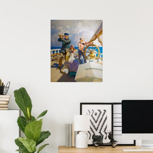 Cruises door Newell Convers Wyeth Poster (Thuiskantoor)