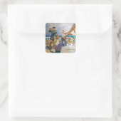 Cruises door Newell Convers Wyeth Vierkante Sticker (Tas)