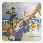Cruises door Newell Convers Wyeth Vierkante Sticker (Voorkant)