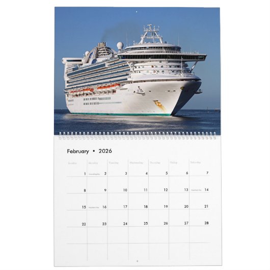Cruiseschepen 2026 kalender (Feb 2026)