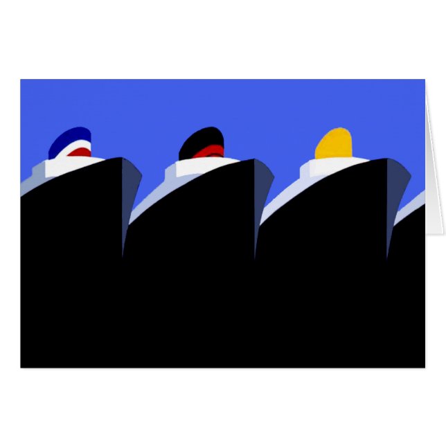  cruiseschepen Art Deco Poster (Voorkant Horizontaal)