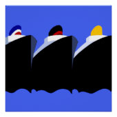  cruiseschepen Art Deco Poster (Voorkant)