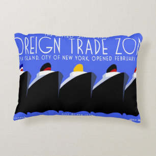  cruiseschepen Art Deco Poster Accent Kussen