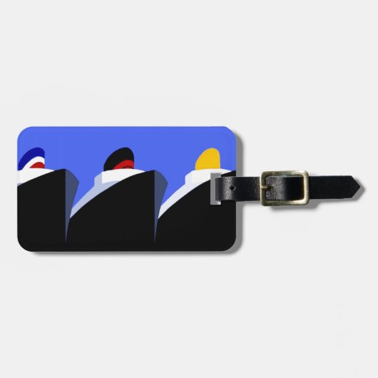  cruiseschepen Art Deco Poster Bagagelabel (Voorkant horizontaal)