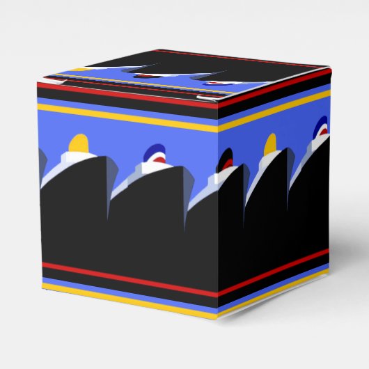  cruiseschepen Art Deco Poster Bedankdoosjes (Voorkant Zijde)