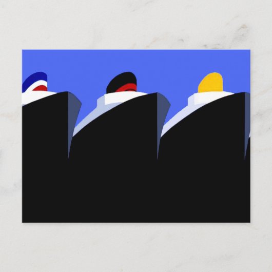 cruiseschepen Art Deco Poster Briefkaart (Voorkant)