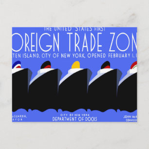  cruiseschepen Art Deco Poster Briefkaart