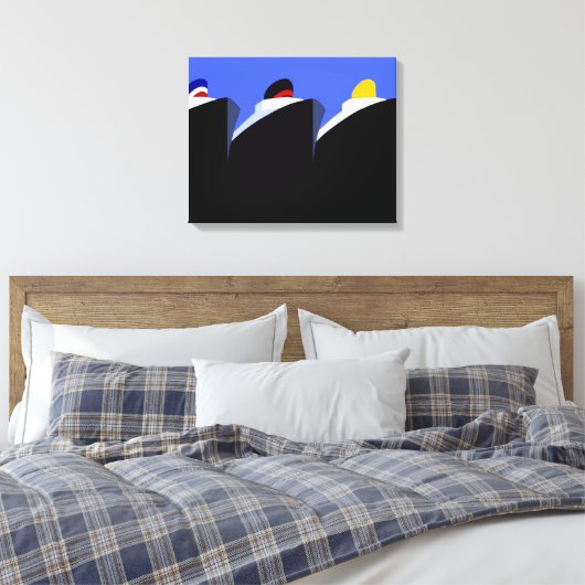  cruiseschepen Art Deco Poster Canvas Afdruk (Insitu (Slaapkamer))