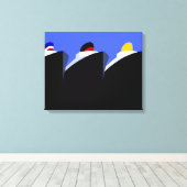  cruiseschepen Art Deco Poster Canvas Afdruk (Insitu (Houten vloer))