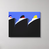  cruiseschepen Art Deco Poster Canvas Afdruk (Voorkant)