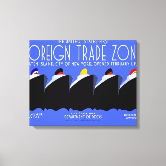  cruiseschepen Art Deco Poster Canvas Afdruk (Voorkant)