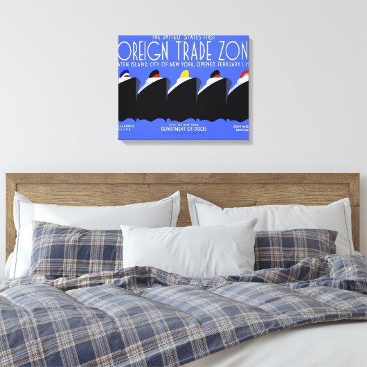 cruiseschepen Art Deco Poster Canvas Afdruk (Insitu (Slaapkamer))