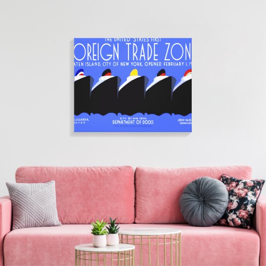  cruiseschepen Art Deco Poster Canvas Afdruk (Insitu (Woonkamer))