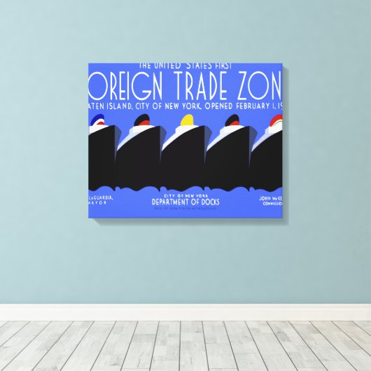  cruiseschepen Art Deco Poster Canvas Afdruk (Insitu (Houten vloer))