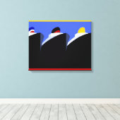 cruiseschepen Art Deco Poster Canvas Afdruk (Insitu (Houten vloer))