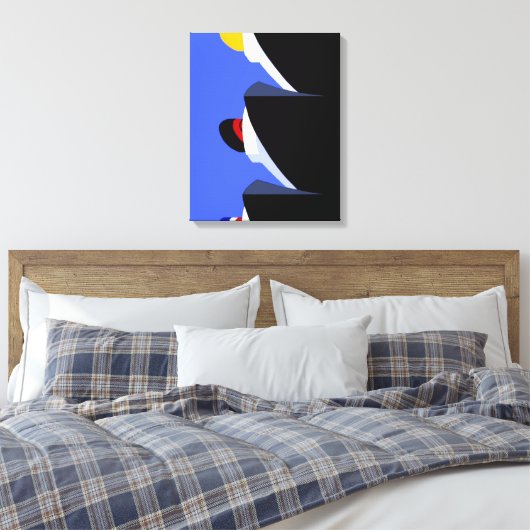  cruiseschepen Art Deco Poster Canvas Afdruk (Insitu (Slaapkamer))