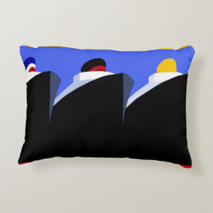  cruiseschepen Art Deco Poster Decoratief Kussen