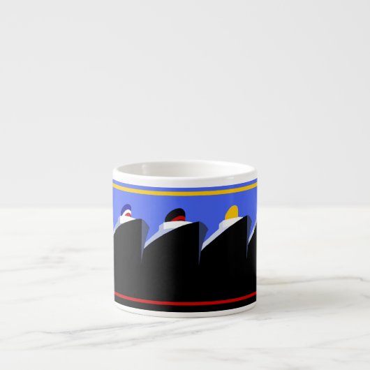 cruiseschepen Art Deco Poster Espresso Kop (Voorkant)