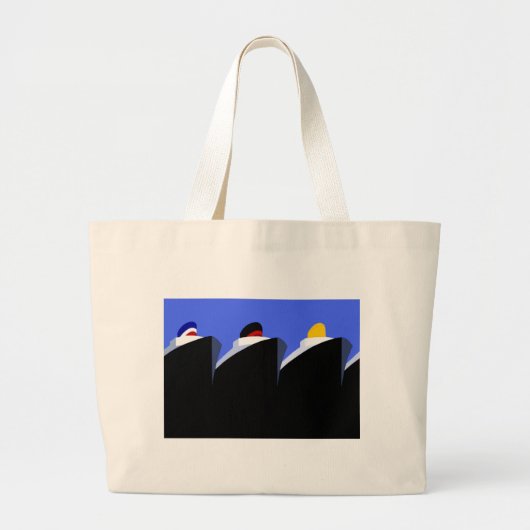  cruiseschepen Art Deco Poster Grote Tote Bag (Voorkant)