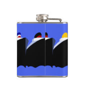  cruiseschepen Art Deco Poster Heupfles (Achterkant)