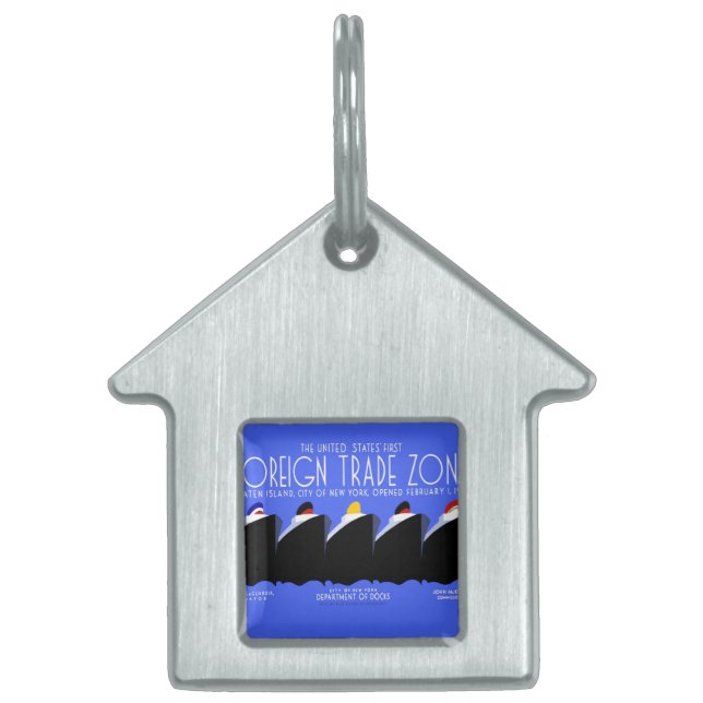  cruiseschepen Art Deco Poster Huisdieren Naamplaatje (Voorkant)