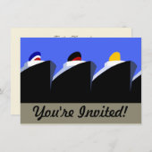  cruiseschepen Art Deco Poster Kaart (Voorkant / Achterkant)