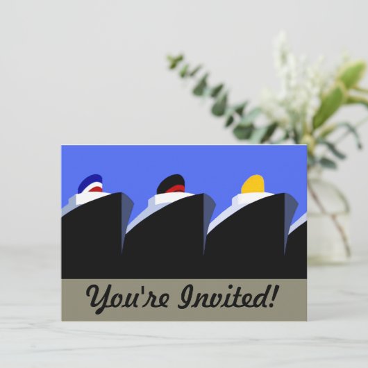  cruiseschepen Art Deco Poster Kaart (Staand voorkant)