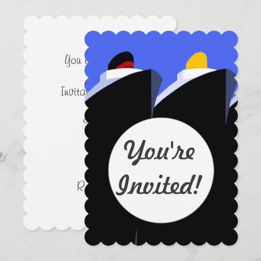  cruiseschepen Art Deco Poster Kaart (Voorkant / Achterkant)