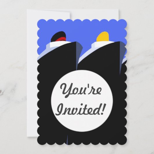 cruiseschepen Art Deco Poster Kaart (Voorkant)