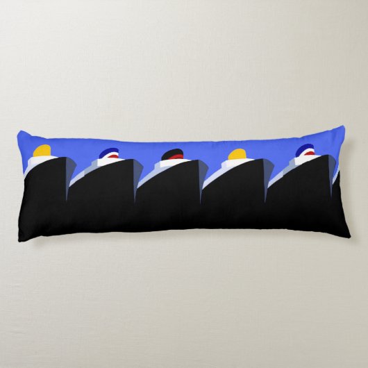 cruiseschepen Art Deco Poster Lichaamskussen (Achterkant)