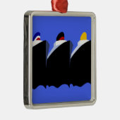  cruiseschepen Art Deco Poster Metalen Ornament (Rechts)