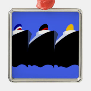  cruiseschepen Art Deco Poster Metalen Ornament