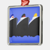  cruiseschepen Art Deco Poster Metalen Ornament (Links)