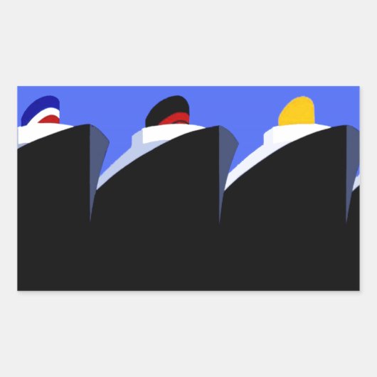  cruiseschepen Art Deco Poster Rechthoekige Sticker (Voorkant)