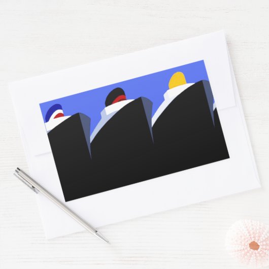  cruiseschepen Art Deco Poster Rechthoekige Sticker (Envelop)