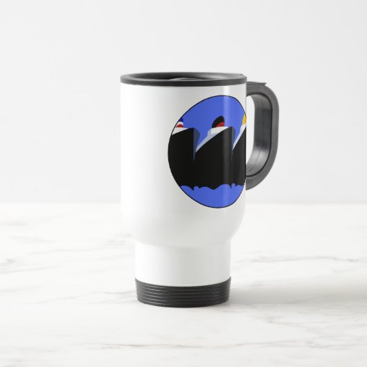  cruiseschepen Art Deco Poster Reisbeker (Voorkant rechts)