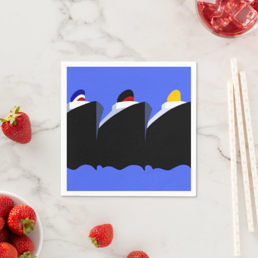  cruiseschepen Art Deco Poster Servetten (Insitu)