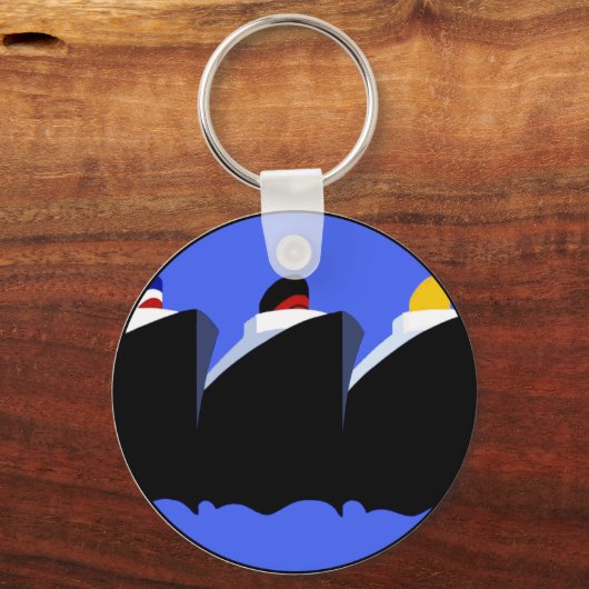 cruiseschepen Art Deco Poster Sleutelhanger (Voorkant)