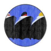  cruiseschepen Art Deco Poster Snijplank (Voorkant)