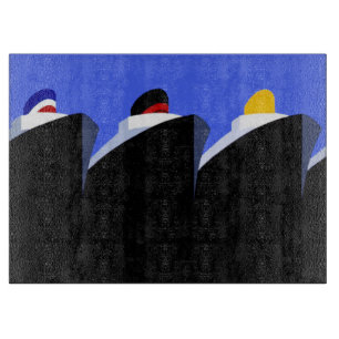  cruiseschepen Art Deco Poster Snijplank