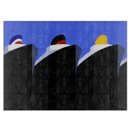 cruiseschepen Art Deco Poster Snijplank (Voorkant)