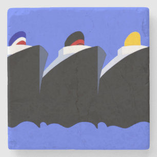  cruiseschepen Art Deco Poster Stenen Onderzetter