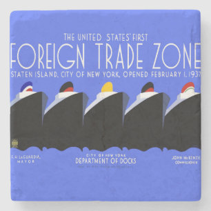  cruiseschepen Art Deco Poster Stenen Onderzetter