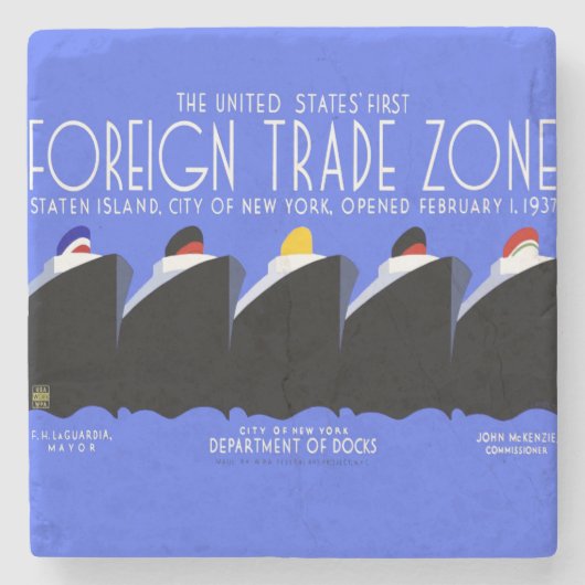  cruiseschepen Art Deco Poster Stenen Onderzetter (Voorkant)